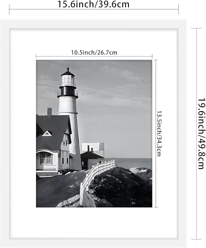 Picrit 16x20 Picture Frame 3 Pack, White Poster Frame, Display Poster 11 x 14 with Mat or 16 x 20 without Mat for Horizontal or Vertical Wall Mounting