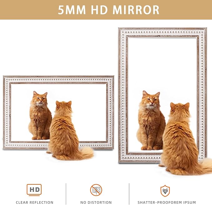 35x23 Inch Wood Rectangle Wall Mirror, Rustic Farmhouse Decorative Mirrors | Hang Vertical or Horizontal, Clean Straight Edges Add Boho Warmth Above Sinks, Vanities, Consoles, Dressers, or Sofas