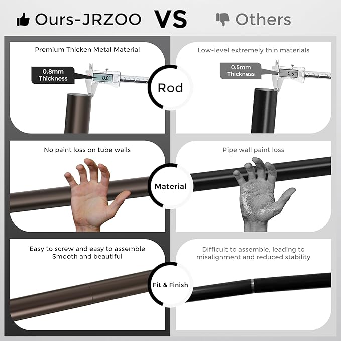 2 Pack Bronze Curtain Rod for Windows 18-45 Inches, 1 Inch Heavy Duty Adjustable Drapery Pole, Modern Window Treatment Rod with Decorative Square Finials, Easy Installation
