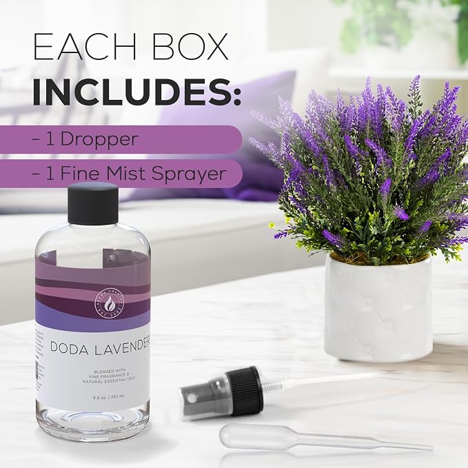 Aroma Country Lavender Fields Luxury Diffuser Oil Refill (8.5 Fl Oz) | Hotel-Inspired • Long-Lasting Home Fragrance • for Aromatherapy, Reed Diffusers, Diffuser Machines & Room Sprays
