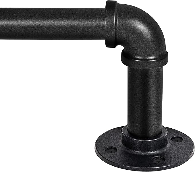 SIBRAD Seamless Wrap Around Curtain Rods 16 to 32 Inch, 1 Inch Heavy Duty Blackout Drapery Pole, Smooth Gliding No-Snag Spliced Connection, Indoor/Outdoor Room Divider, Industrial Black