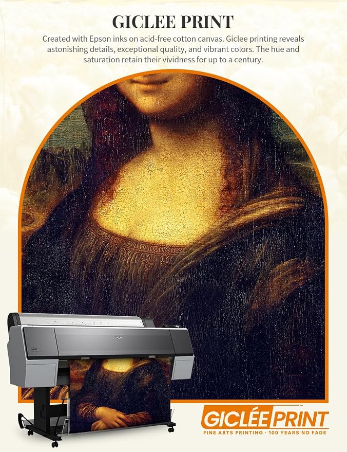 DECORARTS - Mona Lisa by Leonardo DaVinci. World Famous Painting Reproduction. Giclee Prints in Classic Golden Frame Ready to Hang