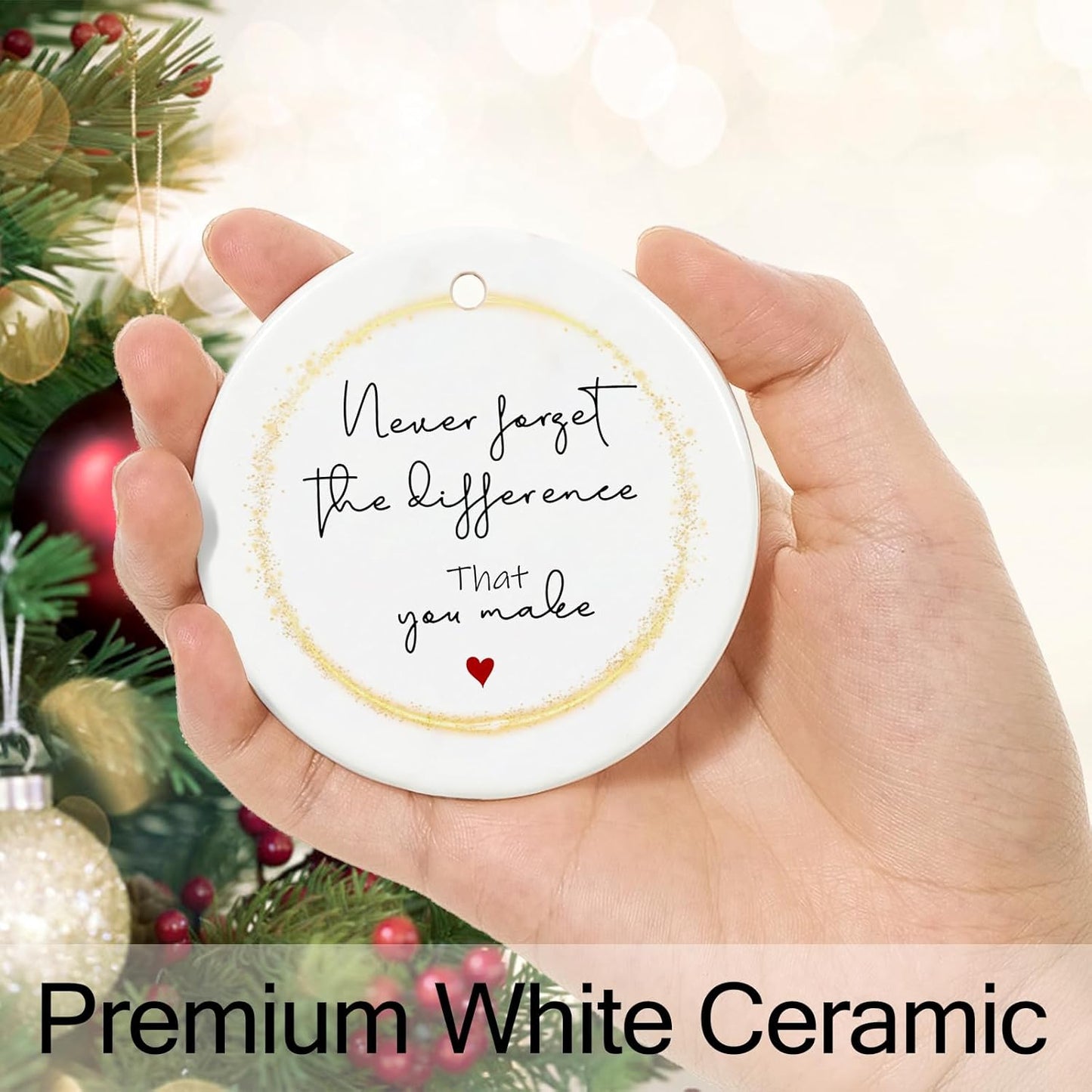 Retirement Ornament, Retirement Gifts for Women 2025 Coworker, Ceramic Keepsake Retired Ornaments with Ribbon and Gift Box