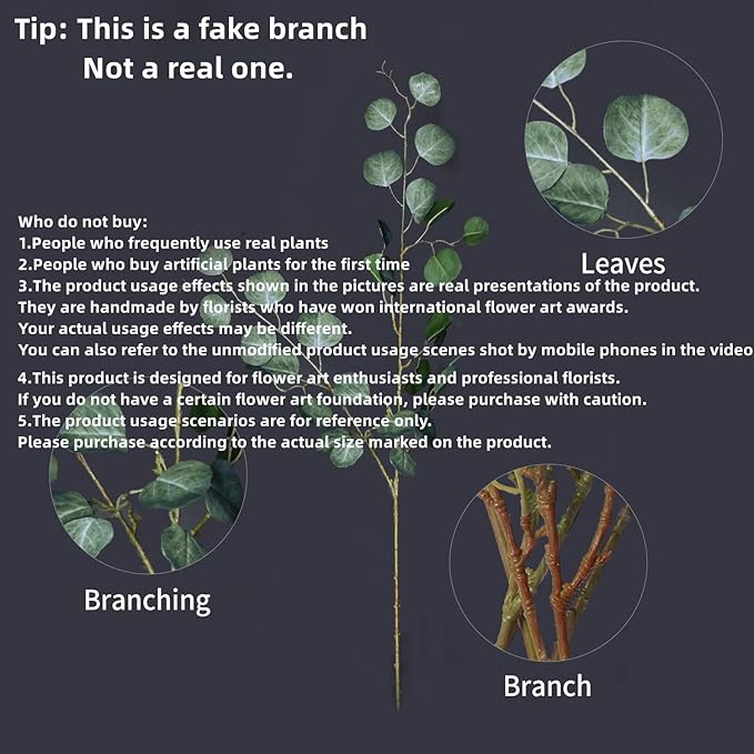 Melorca&Guilla Artificial Plants,3PCS 43.3" Green Large Fake Eucalyptus Faux Branches for Vase,Faux Greenery Stems for Shop Garden Office Home Décor