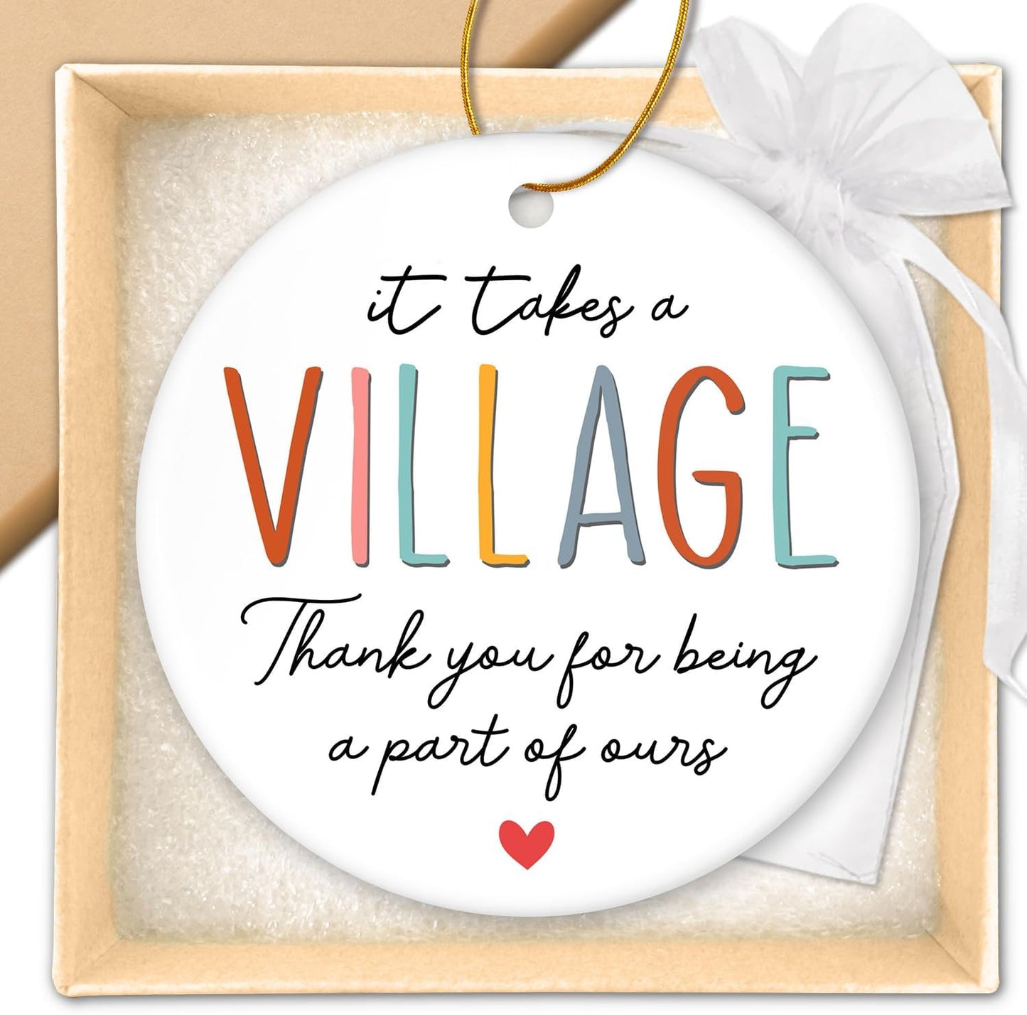 HEXMOZ Thank You Gifts for Women Men - Teacher Appreciation Gifts - Nurses Week Gift - Appreciation Gift for Teacher Nurse Coworker Employee Daycare Provider Nanny Babysitter - Christmas Ornament