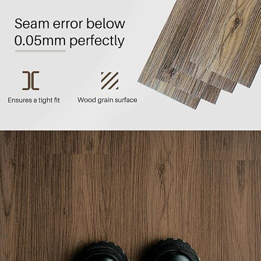 Wood Grain Textured Peel and Stick Vinyl Flooring Planks 54 Sq.ft for Personalize Your Space with Rustic Warmth Style | Temporary Transformation for Flexible Living for Bathroom, Kitchen, Rental