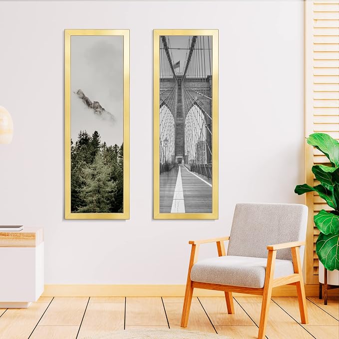 LaVie Home 12x36 Picture Frame Gold, Panoramic Picture Frame for Wall Decoration, Classic Gold Minimalist Style Suitable for Decorating Houses, Offices, Hotels（1 Pack）