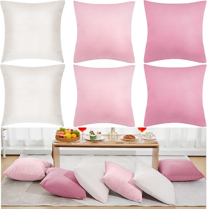 Berlune 12 Pcs Velvet Throw Pillow Covers 18" x 18" Decorative Cushion Cases Soft Pillowcase for Graduation Coquette Party Accessories Couch Sofa Bed Chair Home Decor, No Inserts (Pink Series)