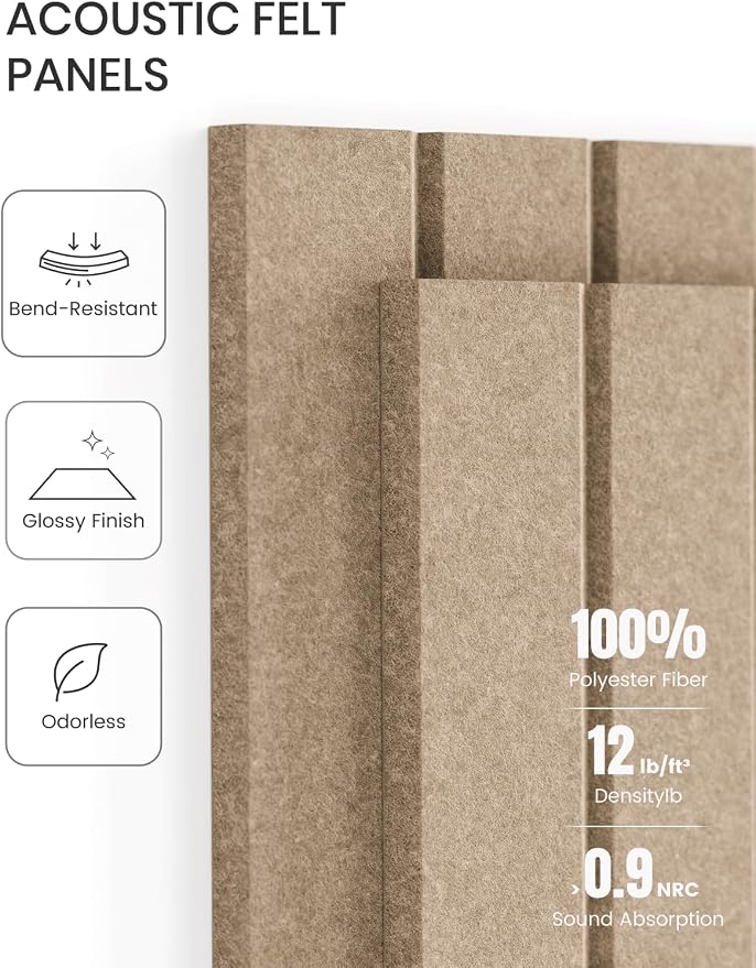 Fluxynara Large Felt Bulletin Board 48" x 36" Cork Board Alternative-12 Pack with 64 Safe Removable Adhesive Tabs, Cork Boards for Walls Cork Board for Home Office Classroom Pin Board-Taupe