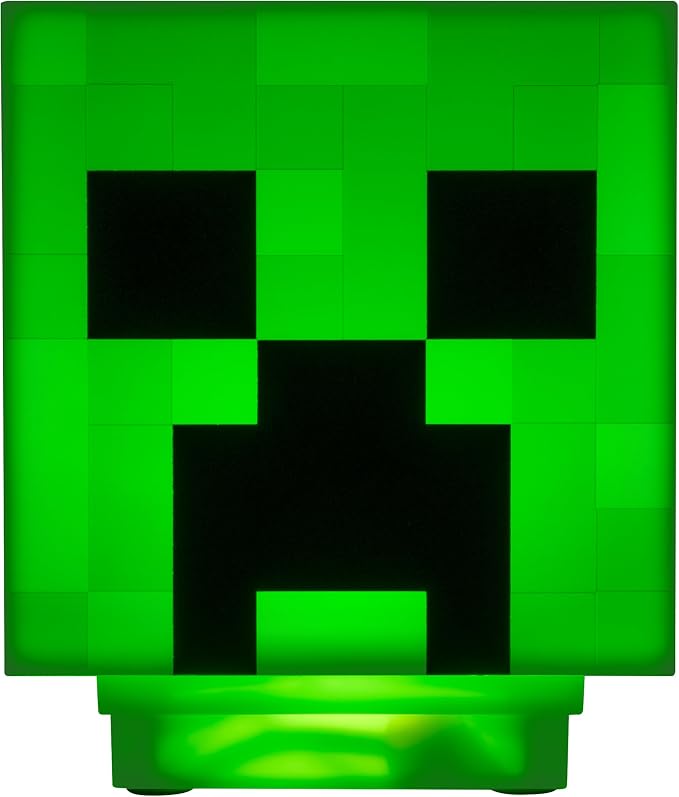 Paladone Minecraft Creeper Desk Light with Official Creeper Sounds, Handheld Night Light for Kids Room or Gamer Décor - Licensed Minecraft Gifts