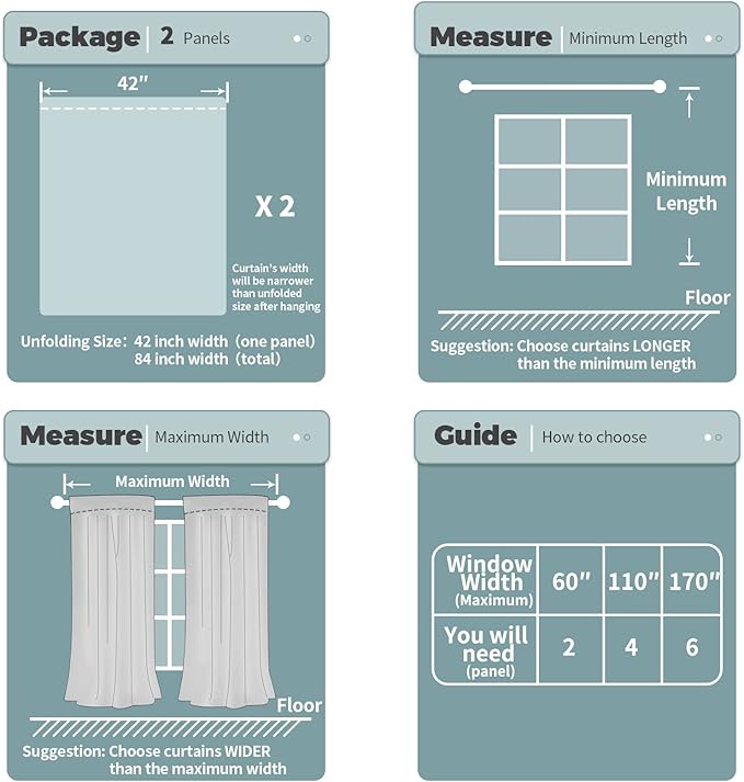 BGment 100% Room Darkening Thermal Insulated Blackout Curtains 63 Inches Long with Liner, Rod Pocket and Back Tab Double Layer Noise Reduce Curtains for Bedroom (42 x 63 Inch, 2 Panels, Cashmere)