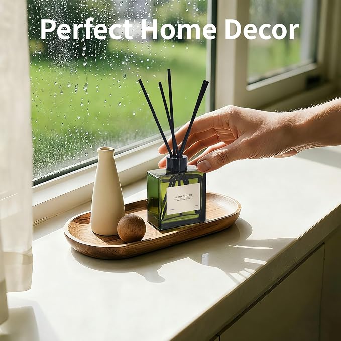 Reed Diffuser Set of 2, 4 fl oz Jasmine Lily & Vanilla Cream Scent Diffuser with 20 Sticks, 180 Days Long Lasting Elegant Home Fragrance for Bathroom Bedroom Office Decor Air Fresh