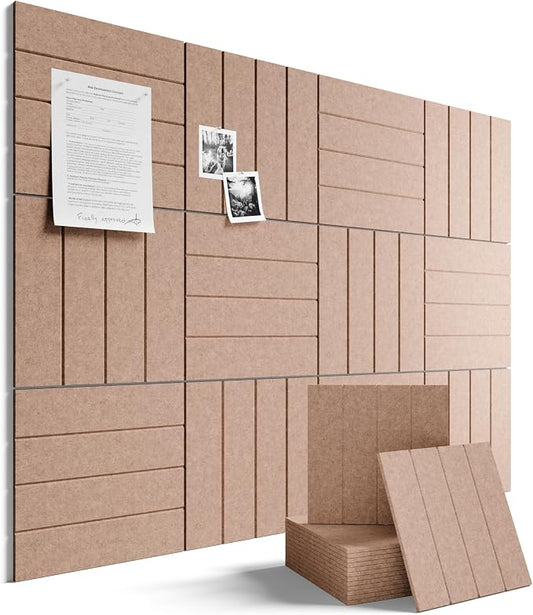 Fluxynara Large Felt Bulletin Board 48" x 36" Cork Board Alternative-12 Pack with 64 Safe Removable Adhesive Tabs, Felt Boards for Walls Cork Boards for Home Office Classroom Pin Board-Terracotta