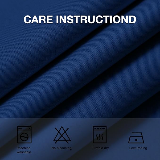 COSVIYA Grommet Blackout Room Darkening Royal Blue Curtains 72 inch Length 2 Panels,Thick Polyester Light Blocking Insulated Thermal Window Drapes for Bedroom/Living Room,38x72 inches