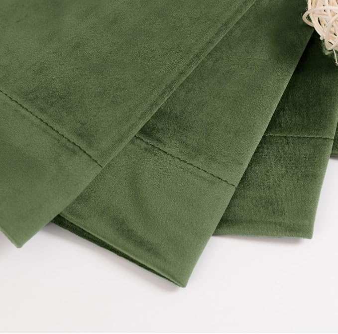 BGment Dark Green Velvet Curtains for Living Room, Luxury Vintage Heavy Velvet Blackout Curtains Soft Room Darkening Drapes with Back Tab Rod Pocket for Bedroom, Set of 2 Panels, 52 x 90 Inch