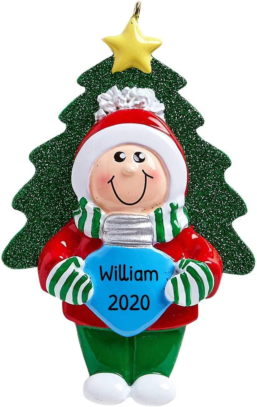 3D Toddler Ornaments for Christmas Tree 2025 - Blue Bulb Tree Hat Ornament for Kids Cozy Pajama Ornament for Girl Personalized Christmas Ornaments for Kids G ifts for Girls Toddler Girl Decorations