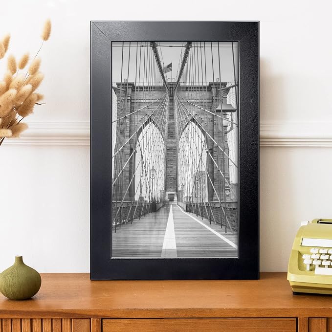 LaVie Home 8.5 x 14 Picture Frame Black, Legal Paper Size Wood Poster Frame with High Definition Plexiglass, Horizontal or Vertical Wall Certificate Frame Suitable for Legal Sized Document, 1pc