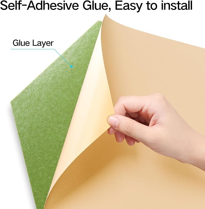 8 Pack Self-Adhesive Acoustic Panels 12" X 10" X 0.4" - Sound Proof Foam Panels for Wall with High Density, Hexagon Design, Flame Resistant, Absorb Noise and Eliminate Echoes(Olive Drab)