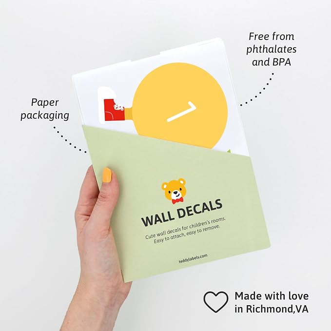 Teddylabels - Caterpillar - Easy-to-Apply & Removable Wall Stickers: Transform Your Toddlers Bedroom with Durable, Vibrant Peel-and-Stick Wall Decor – Stickers for Kids