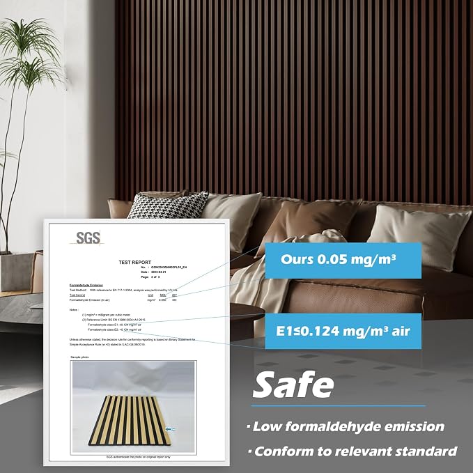 Art3d 2-Pack 104" x 15.75" Acoustic Slat Wood Wall and Ceiling Panels, Fluted Modern Sound Absorbing Panels, Dark Walnut