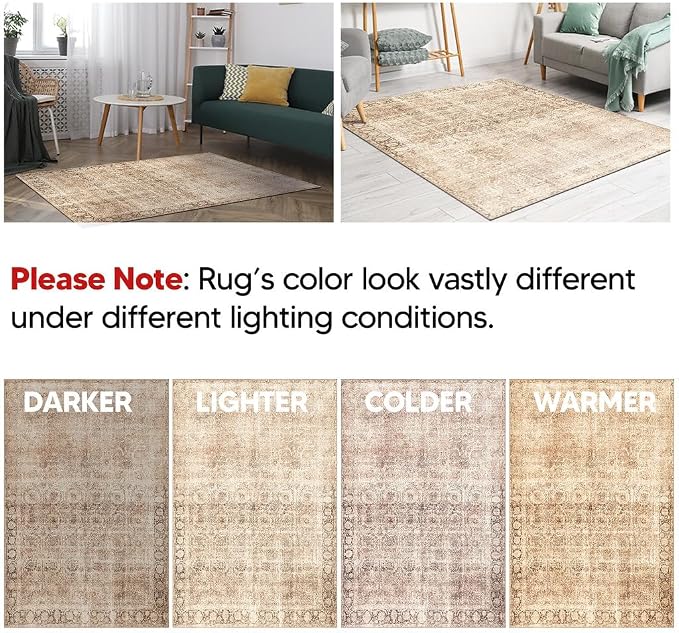 Keen Home Design 30"x120" Rug - Machine Washable Runner Rug with Non-Slip Backing, Ideal for Hallway, Entryway, Kitchen, Laundry Room - Vintage, Easy Clean, Durable, Low Pile - (2'6" x 10')