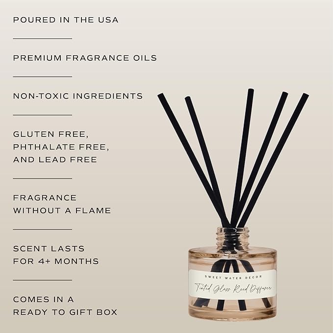 Sweet Water Decor Wildflowers and Salt Reed Diffuser – Room Decor Aesthetic with Long-Lasting Premium Fragrance of French Lavender, Lime, Sage, Dill, Patchouli for 4 Months – Ideal for Home Decor