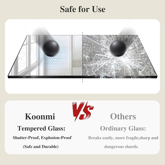 Koonmi Black Mirrors for Wall, 30x55 Inch Bathroom Mirror, Rectangular Wall Mirror for Living Room Bedroom Bathroom, Hangs Horizontally or Vertically
