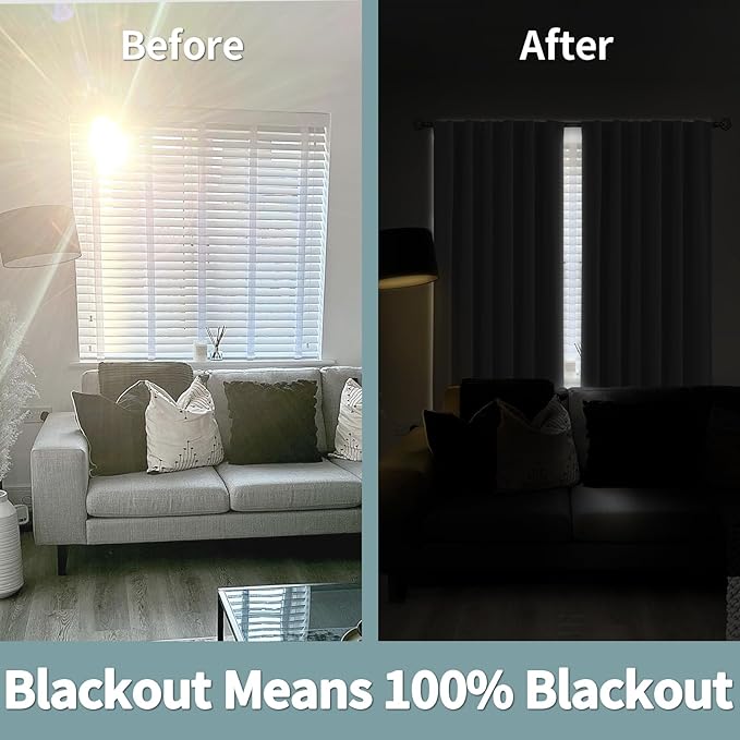 BGment Dove Grey Blackout Curtains 78 Inches Long for Bedroom, 100% Blackout Curtains Living Room Panels with Thermal Liner, Double Layer Rod Pocket and Back Tab Drapes, 2 Panels, Each 52 x 78 Inch