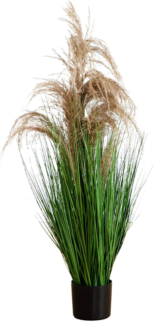 Nearly Natural 4ft Artificial Pampas Grass - Lifelike Indoor Faux Plant with Nursery Planter