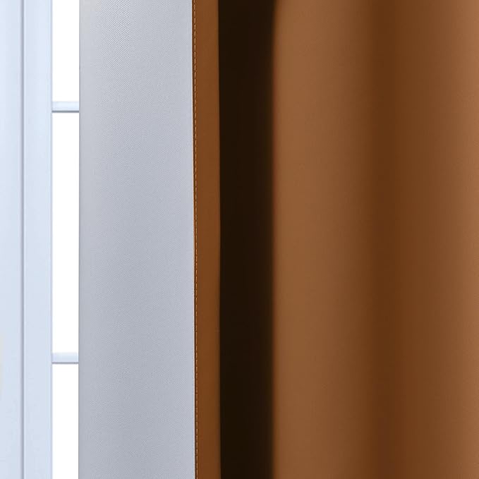 Yakamok Ombre Curtains Burnt Orange and Greyish White for Bedroom,52Wx84L | Room Darkening Curtains 84,Thermal Insulated Gradient Color Drape,Light Blocking Grommet Window Curtains for Bedroom,2 Panels