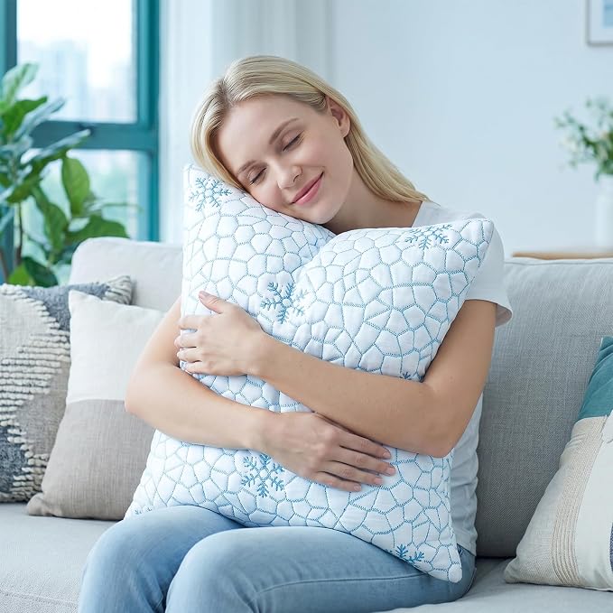 Artscope 28x28 Cooling Throw Pillow Inserts (Pack of 2) - Synthetic Down Alternative Pillow Forms, Ultra Soft Fluffy Cushion Inserts with Cooling Cover for Decorative Pillows on Couch Sofa & Bed