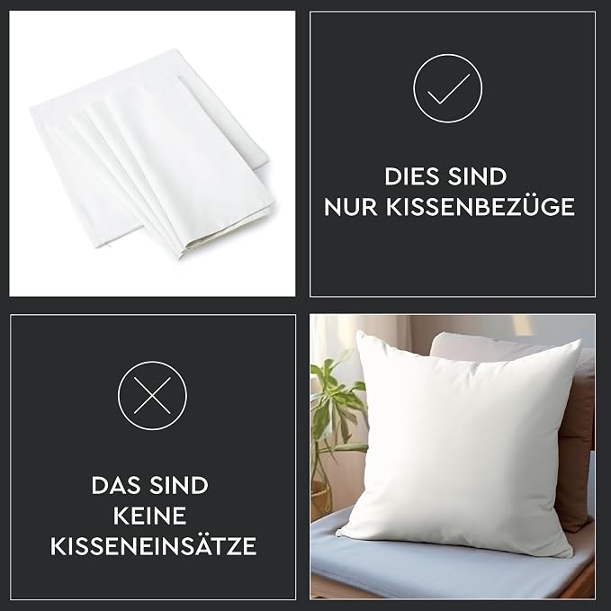 Encasa XO Throw Pillow Covers 18x18 in Set of 2 B Grey | No Inserts | Cotton Pillow Covers for Living Room, Bed, Sofa, Couch | Decorative Cushion Covers with Improved Zipper