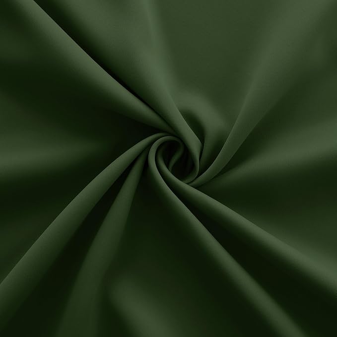 KOUFALL Forest Green Blackout Curtains, 52 x 90 Inches Long, Grommet Thermal Insulated Room Darkening Window Drapes, Olive Green Window Treatments for Living Room, Bedroom