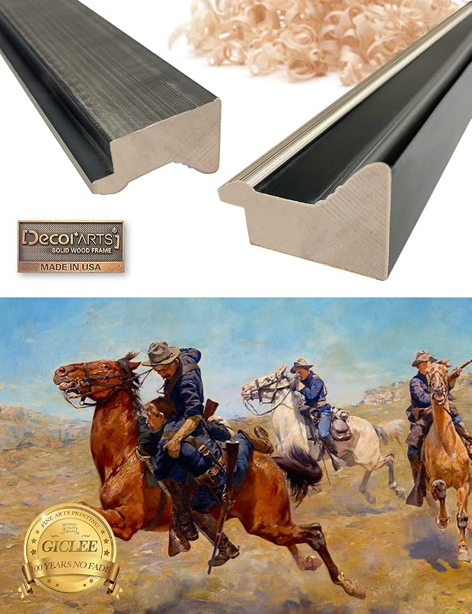 DECORARTS - My Bunkie by Charles Schreyvogel. Classical Style Solid Wood Framed, Giclee Prints Ready to Hang Framed Wall Art for Wall Decor. Total Size w/Frame: 21.25x15.25