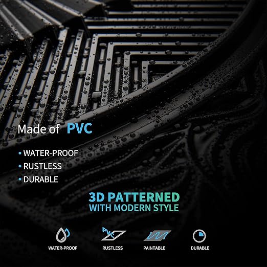 Art3d Drop Ceiling Tiles 24x24 in Black (12-Pack, 48 Sq.ft), 3D Wainscoting Panels Glue Up 2x2