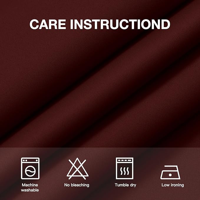 COSVIYA Blackout Curtains & Drapes Room Darkening Burgundy Curtains 84 inch Length 2 Panels,Grommet Polyester Light Blocking Insulated Thermal Window Curtain for Bedroom/Living Room,42x84 inches