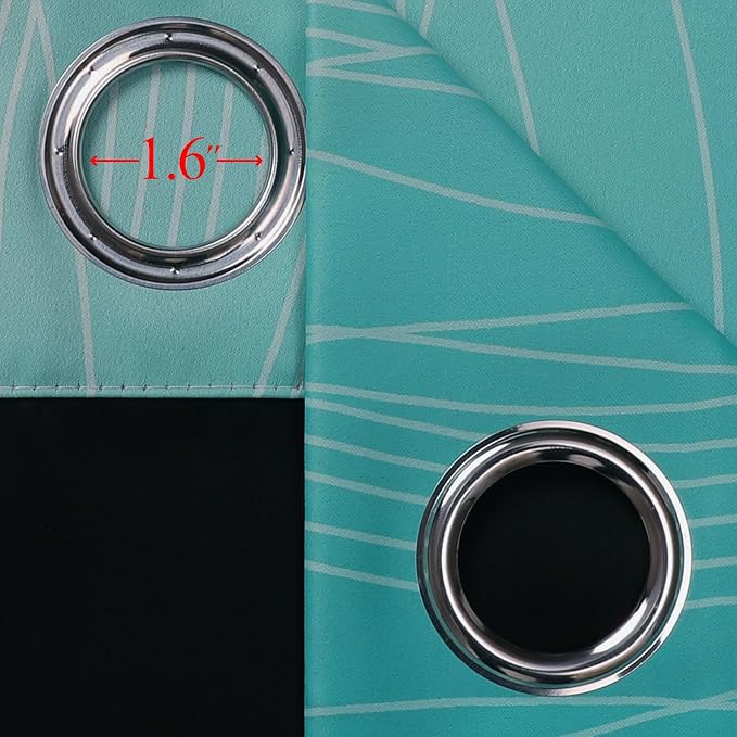 Estelar Textiler Teal and Navy Blue Blackout Curtains for Boys Bedroom, Full Room Darkening Grommet Ombre Curtains for Living Room, Thermal Insulated Light Blocking Gradient Drapes, 42Wx63L, 2 Panels