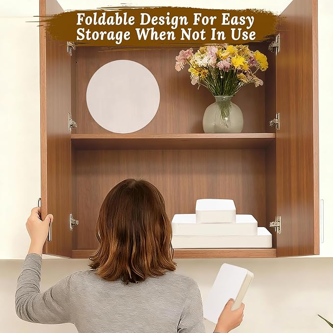 8Pack Buffet Risers Display Stands Foldable Food Risers for Buffet Table Tall Cake Cupcake Stands Cardboard Cylinder Stand Dessert Table Display Set for Catering Jewelry Wedding Party Decor (White)