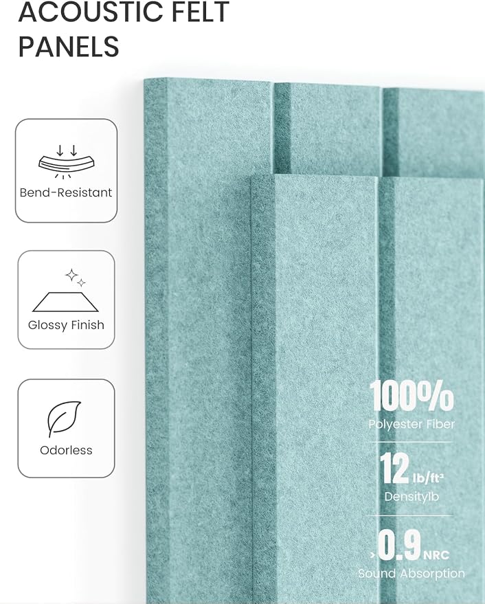 Fluxynara Large Felt Bulletin Board 36"x24" Cork Board Alternative - 6 Pack with 32 Safe Removable Adhesive Tabs, Cork Boards for Walls Cork Board for Home Office Classroom Pin Board-Teal Blue