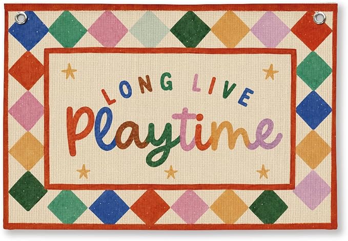 Playroom Wall Decor, Toddler Classroom Playroom Decor Hanging Linen Banner,Play Room Wall Decor for Nursery, 20x30 Inch