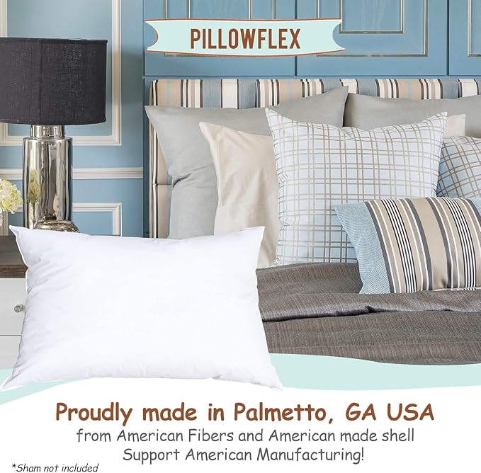 Pillowflex Synthetic Down Pillow Insert - 12x28 Down Alternative Pillow, Ultra Soft, Large Rectangle Body Sleeping Pillow, Lumbar, Long, Back - 1 Decorative Pillow Form