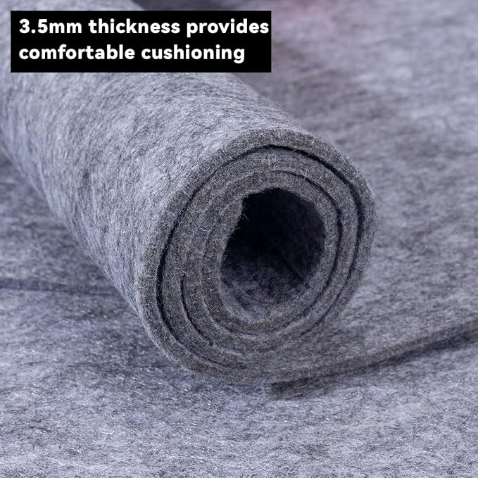 Felt Rug Pad - 1/8 8x10 Thick Foot Extra Large Area Liner for All Floors and Trims, Thick Pad for Hardwood Floors Under Rugs, Keeps Rugs Softly and Securely in Place