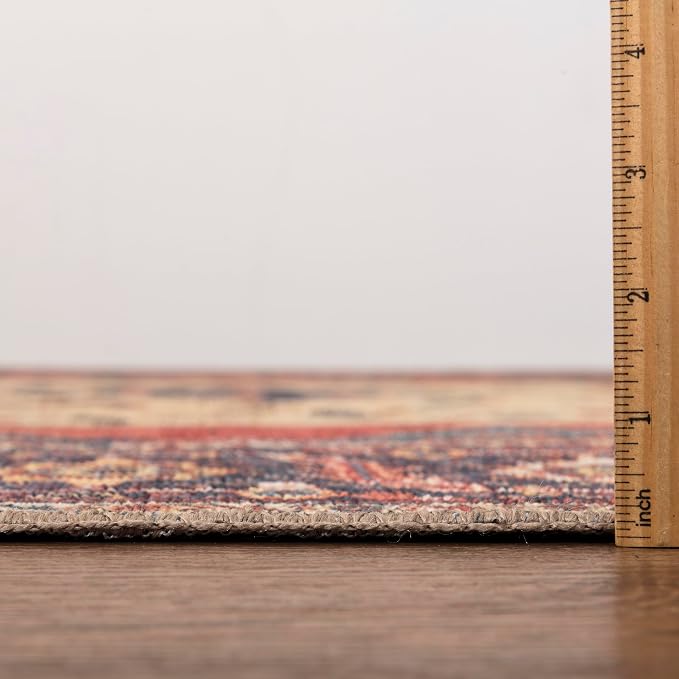 Keen Home Design 30"x120" Rug - Machine Washable Runner with Non-Slip Backing, Ideal for Hallway, Entryway, Kitchen, Laundry Room - Vintage, Easy Clean, Durable, Low Pile Rug - (2'6" x 10')