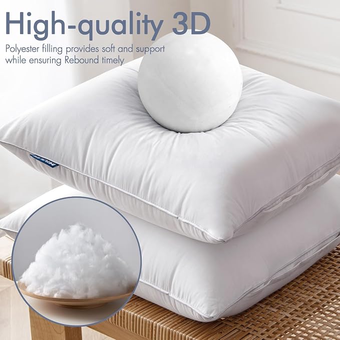 MIULEE 18x18 Pillow Inserts (Set of 4) -Decorative Throw Pillow with 100% Cotton Cover Square for Sofa Couch