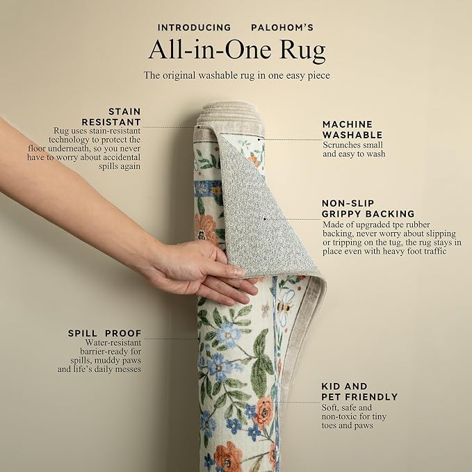 Washable Kitchen Rug Runners for Hallways: 2'x6' Entryway Rug with Non Slip Backing Low Pile Soft Indoor Floor Carpet Runner for Hallways Kitchen Laundry Room Bedroom