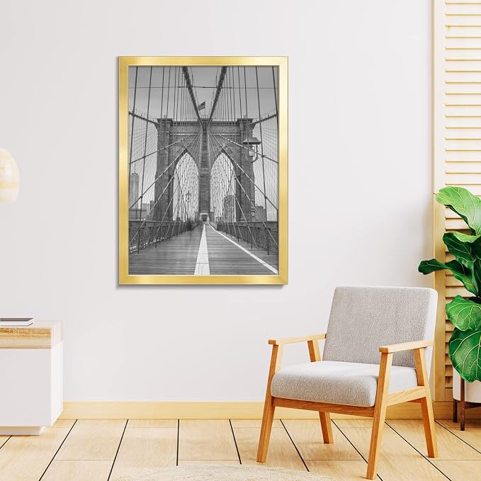 LaVie Home 20 x 27 Picture Frame, Large Poster Frame with High Definition Plexiglass, Horizontal or Vertical Wall Gallery Poster Frames Suitable for Photos, Artworks, Posters,Puzzle, Gold 1pc