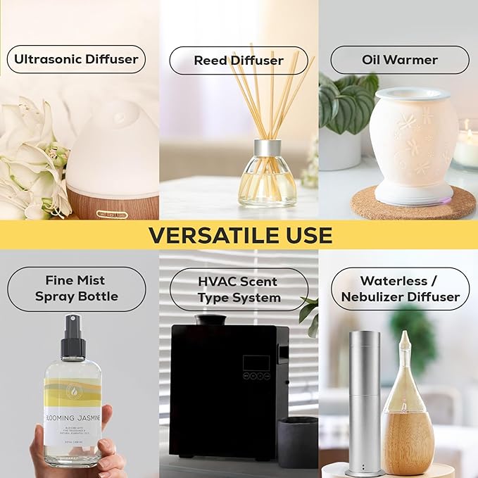 Aroma Country Blooming Jasmine Luxury Diffuser Oil Refill (8.5 Fl Oz) | Hotel-Inspired • Long-Lasting Home Fragrance • for Aromatherapy, Reed Diffusers, Diffuser Machines & Room Sprays