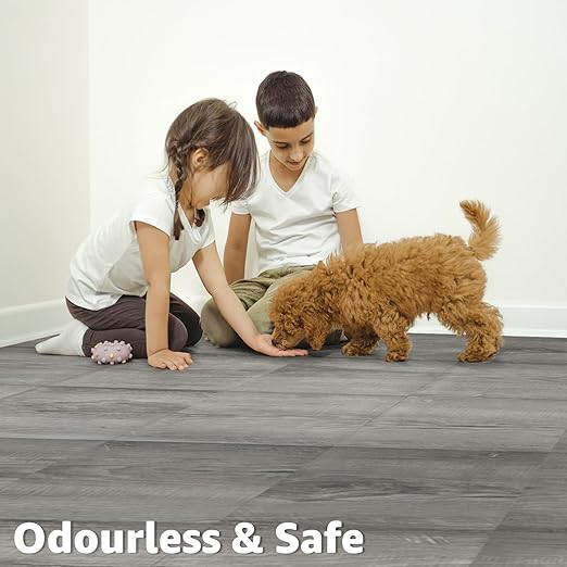 Art3d Peel and Stick Vinyl Floor Tiles 10-Pack 12 x 12 inch, Self Adhesive Waterproof Flooring Wood Planks for Kitchen, Dining Room, Bedrooms, Cover 10 Sq. Ft, Taupe Ash