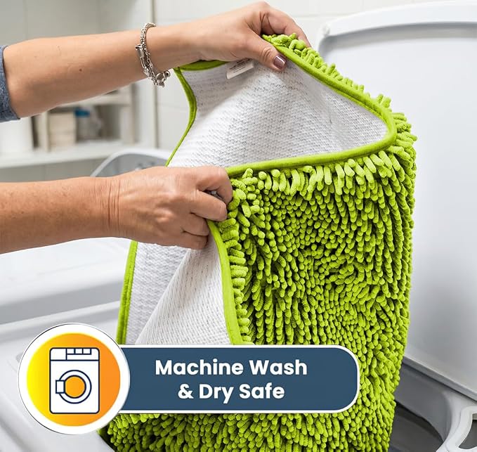 Muddy Mat® | Super Water Absorbent Door Mat Indoor, Microfiber Quick Dry Chenille Entryway Rug,Slip Resistant Front Door Mat,Indoor Mats for Entryway,Machine Washable Pet Rug, Spring Green 19" x 30"