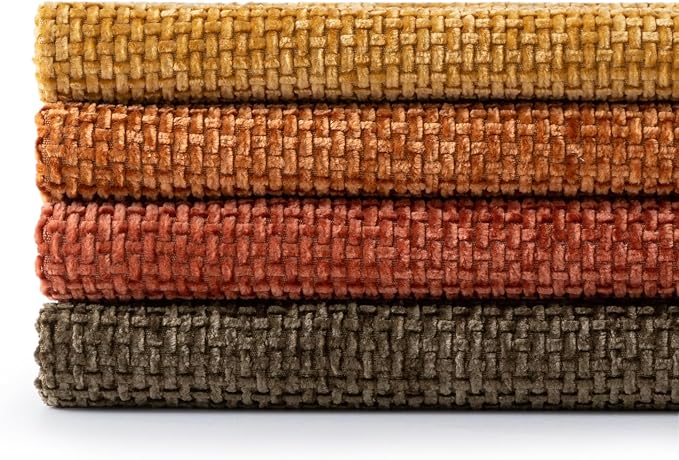 MIULEE Pack of 4 Orange/Yellow Couch Throw Pillow Covers 18x18 Inch Halloween Soft Decorative Chenille Pillows Farmhouse Accent Cushions for Boho Fall Home Decor Sofa Bedroom Living Room
